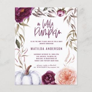 Flyer presupuesto Calabaza de melocotón morado caída duc