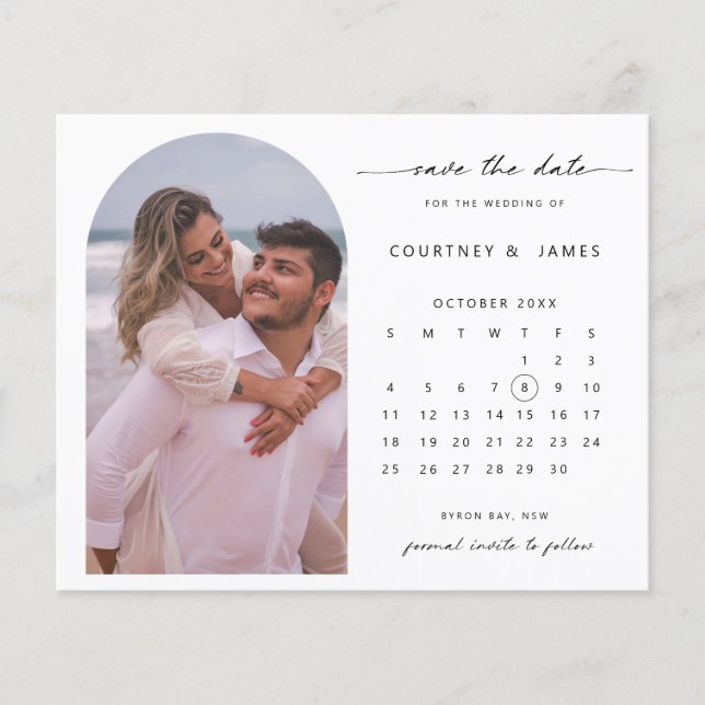 Flyer Presupuesto Calendario de fotos de Arch Guardar la (Frente)