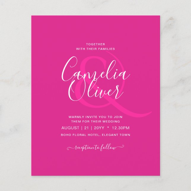 Flyer PRESUPUESTO CEREZA ROSA Boda Moderna Core (Frente)