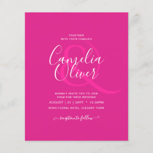 Flyer PRESUPUESTO CERISE PINK Boda básico moderno
