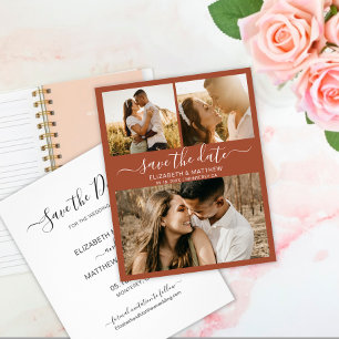 Flyer Presupuesto Chic Script Foto Terracota Save The Da