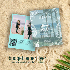 Flyer Presupuesto CÓDIGO QR 3 foto boda playa de verano