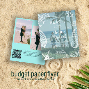 Flyer Presupuesto CÓDIGO QR 3 foto boda playa de verano