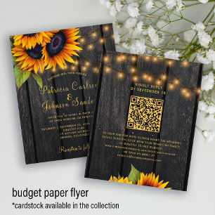 Flyer Presupuesto Código QR invitación a boda de girasol