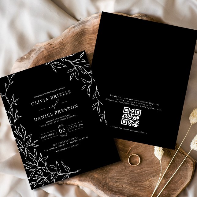 Flyer Presupuesto Código QR Invitación a la boda blanca  (Subido por el creador)