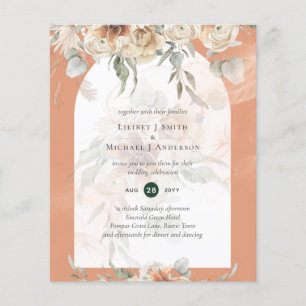 Flyer PRESUPUESTO Coral Terracotta Pampas Grasa Boda