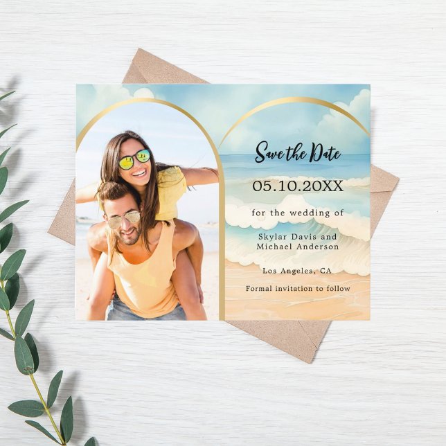 Flyer Presupuesto de bodas de la playa de arcos fotográf (Subido por el creador)