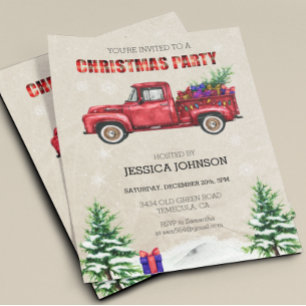 Flyer Presupuesto de Camión de Acuarela de Fiesta de Nav