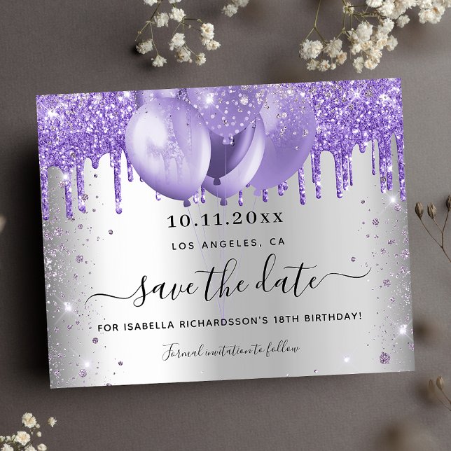 Flyer Presupuesto de cumpleaños de plata violeta salva l (Subido por el creador)