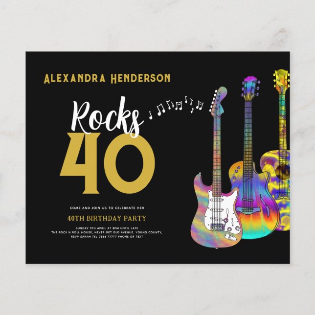 Flyer Presupuesto de fiesta de cumpleaños número 40 con  (Frente)