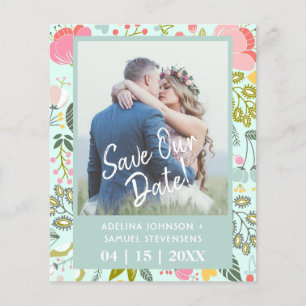 Flyer Presupuesto de flores de boda de primavera verde f