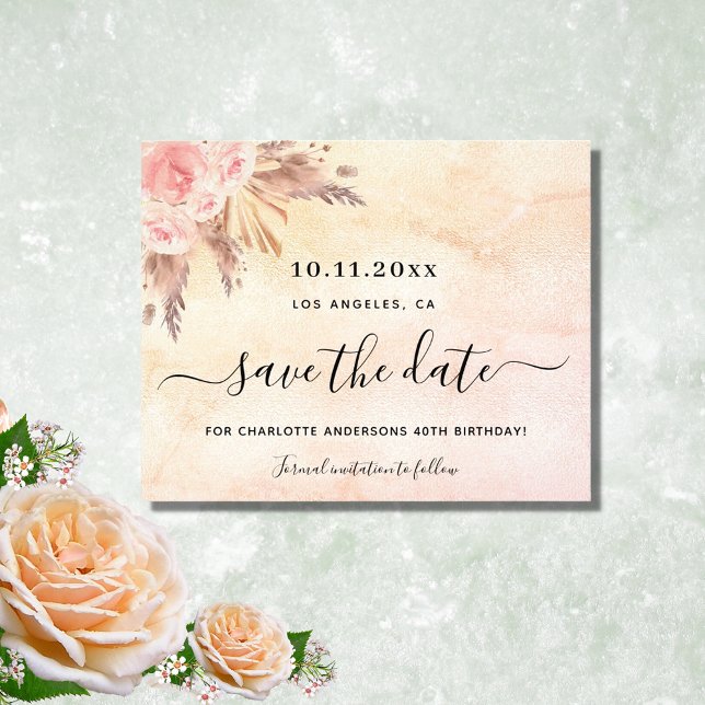 Flyer Presupuesto de flores rosadas de cumpleaños guarda (Subido por el creador)