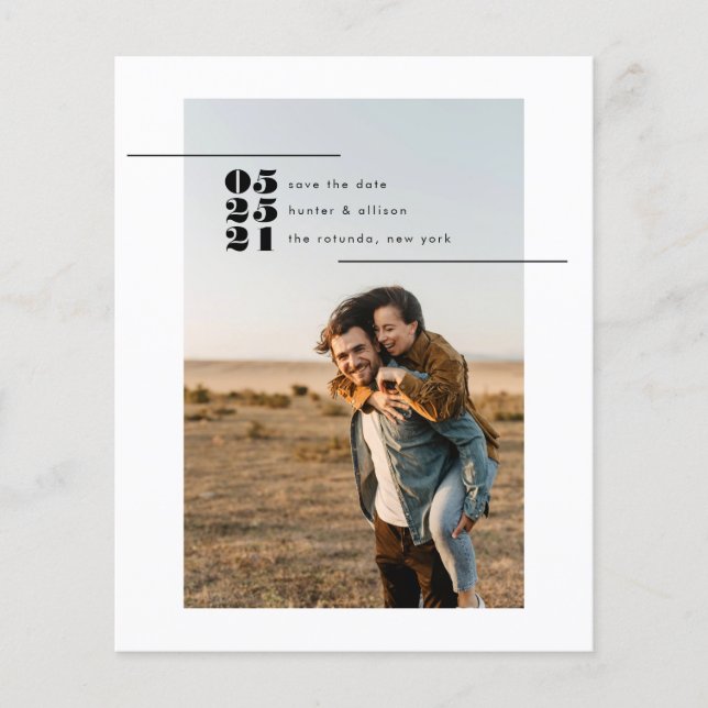 Flyer Presupuesto de Foto para Guardar la Fecha (Frente)