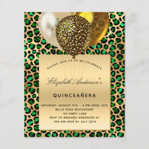 Flyer Presupuesto de globo de leopardo verde de Quincean