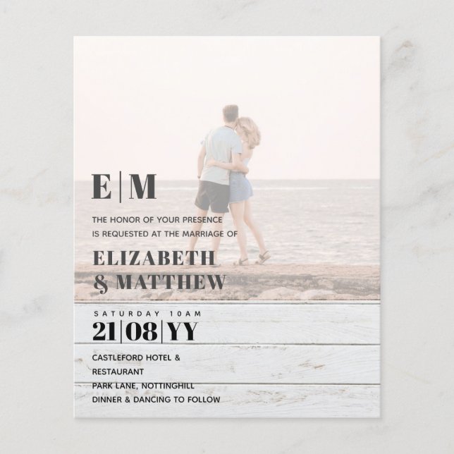 Flyer PRESUPUESTO DE Invitación a la boda de la toma de  (Frente)