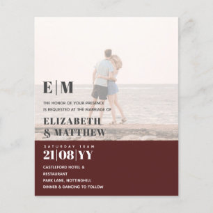 Flyer PRESUPUESTO DE Invitación a la boda de la toma de