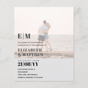 Flyer PRESUPUESTO DE Invitación a la boda de la toma de