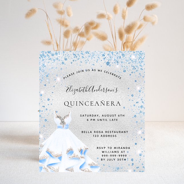 Flyer Presupuesto de invitación de invierno azul para Qu (Subido por el creador)