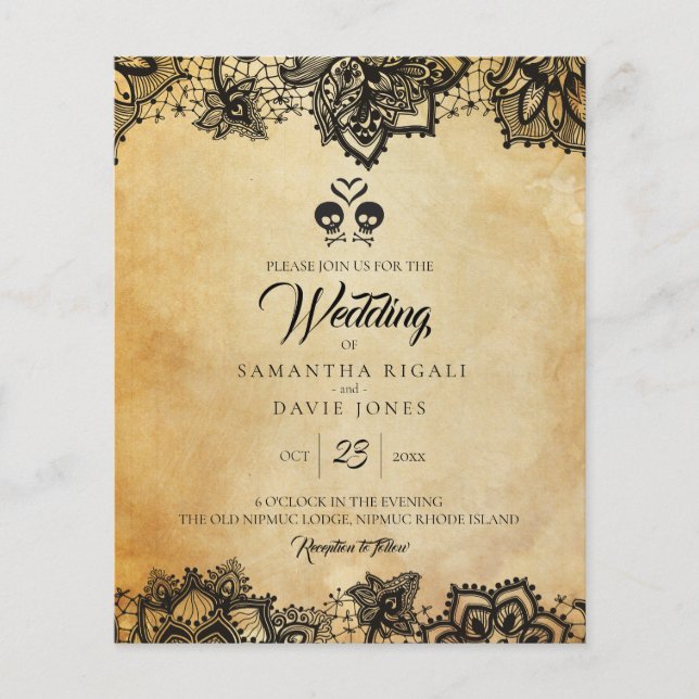 Flyer Presupuesto de invitaciones a bodas de Halloween (Frente)