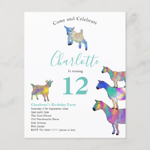 Flyer Presupuesto de la fiesta de cumpleaños de animales