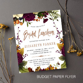 Flyer Presupuesto de otoño para almuerzo de boda ducha d
