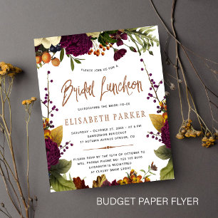 Flyer Presupuesto de otoño para almuerzo de boda ducha d