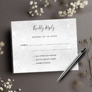 Flyer Presupuesto de RSVP de boda elegante plateado