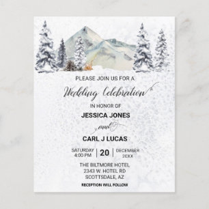 Flyer Presupuesto del paisaje de nieve para Navidades de