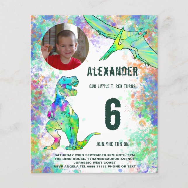 Flyer Presupuesto del Partido de los Años de los Dinosau (Frente)
