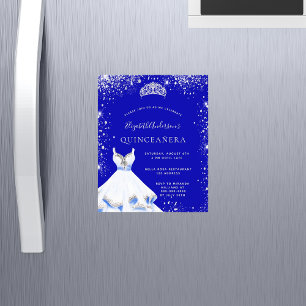 Flyer Presupuesto del vestido real azul de plata Quincea