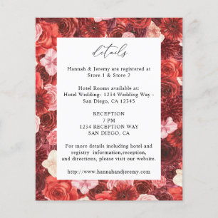 Flyer Presupuesto Detalles Florales Totales en Rojo - Bl
