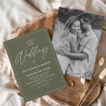 Flyer Presupuesto El Boda de Sage Green Photo Elegant<br><div class="desc">Presupuesto El Boda de la Primavera Verde y Boda Blanco y Negro sabio o Invitaciones de foto o foto Boda de verano - incluye tipografía de escritura hermosa y elegante con un moderno color simple y clásico para la celebración especial del Día de la Boda.</div>