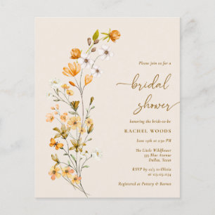 Flyer PRESUPUESTO Elegante Boho Wildflower Bridal Shower