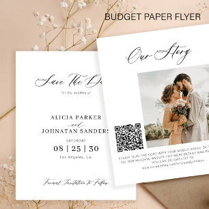 Flyer Presupuesto elegante código QR de foto de boda gua