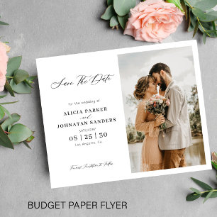 Flyer Presupuesto elegante guión foto boda guardar fecha