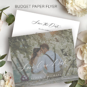 Flyer Presupuesto elegante guión foto boda guardar fecha