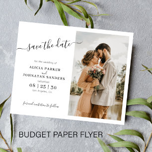 Flyer Presupuesto elegante guión foto boda guardar fecha