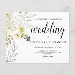 Flyer PRESUPUESTO/Elegante invitación a la boda. Invitac