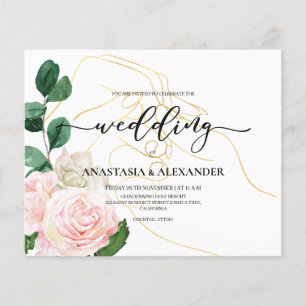 Flyer PRESUPUESTO/Elegante invitación a la boda. Invitac