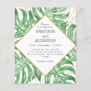 Flyer Presupuesto Elegante invitación a una boda tropica