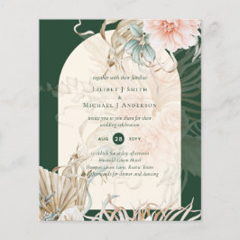 Flyer PRESUPUESTO Emerald Green Pampas Grass Peach Boda