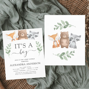 Flyer Presupuesto es un niño Baby Shower Woodland Greene