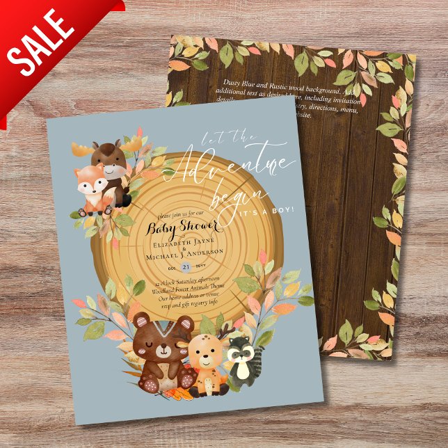 Flyer PRESUPUESTO Es un niño WOODLAND ANIMALS Baby Showe (Subido por el creador)