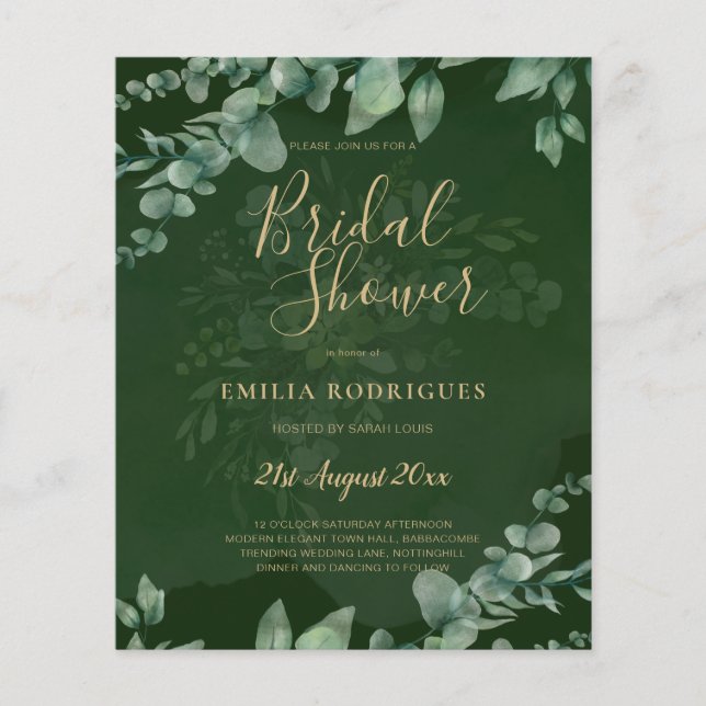 Flyer PRESUPUESTO Eucalyptus BRIDAL SHOWER Greeneration  (Frente)
