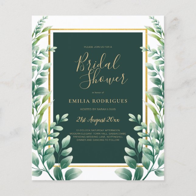 Flyer PRESUPUESTO Eucalyptus BRIDAL SHOWER Greeneration  (Frente)