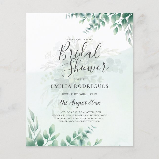Flyer PRESUPUESTO Eucalyptus BRIDAL SHOWER Greeneration  (Frente)