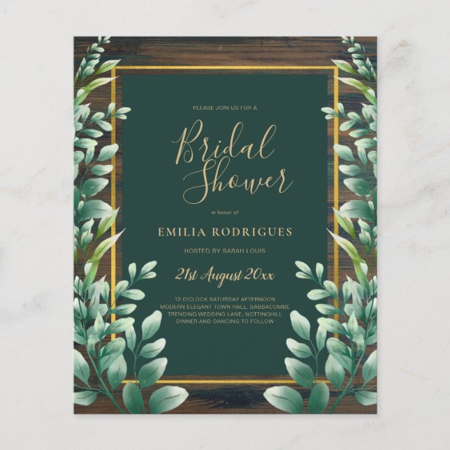 Flyer PRESUPUESTO Eucalyptus BRIDAL SHOWER Greeneration  (Frente)