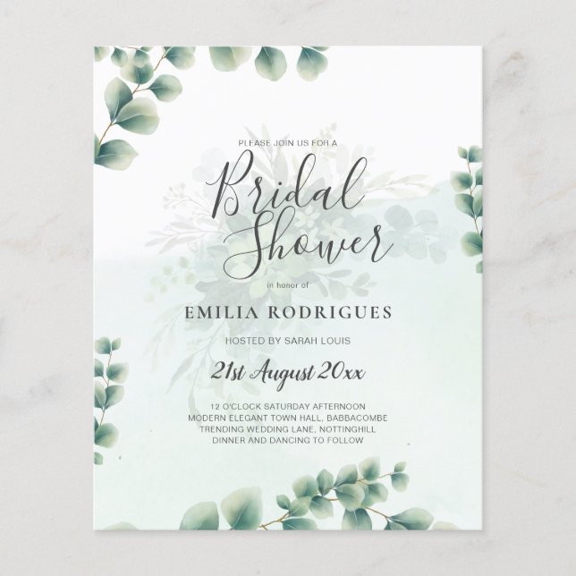 Flyer PRESUPUESTO Eucalyptus BRIDAL SHOWER Greeneration  (Frente)
