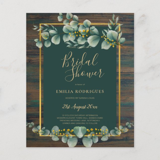 Flyer PRESUPUESTO Eucalyptus BRIDAL SHOWER Greeneration  (Frente)