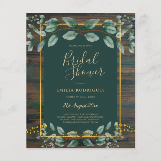 Flyer PRESUPUESTO Eucalyptus BRIDAL SHOWER Greeneration  (Frente)